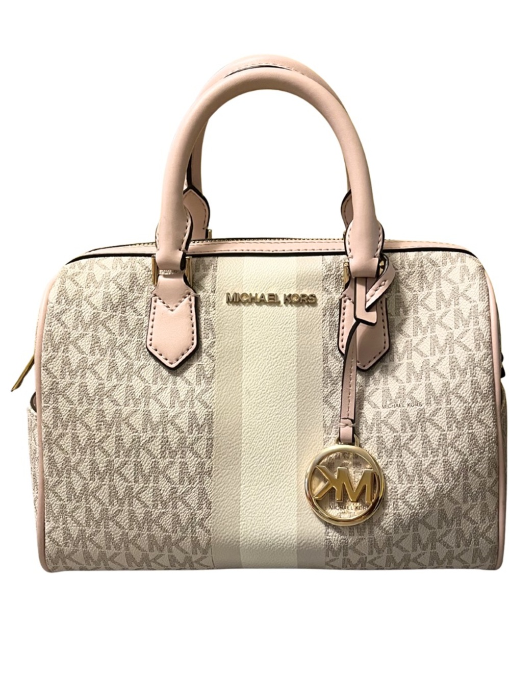 Michael Kors Cream & Blush Signature Dome Satchel